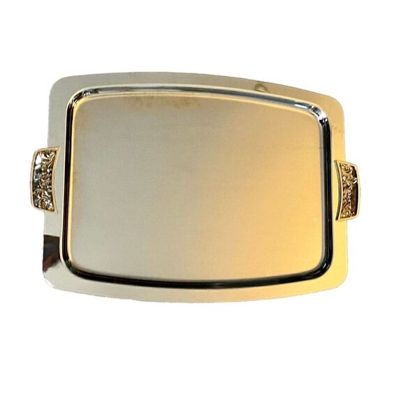 Kromex Other - Vintage Kromex 18" Silver Tone Rectangle Serving Tray W/ Handles